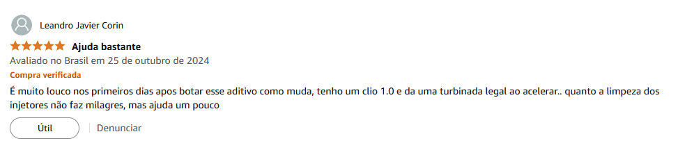 aditivo de combustível depoimentos